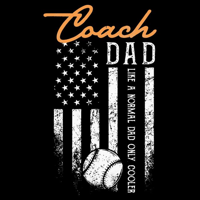 Baseball Coach Dad Like A Normal Dad Only Cooler USA Flag Cooling Performance Crew T-Shirt