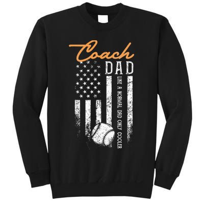 Baseball Coach Dad Like A Normal Dad Only Cooler USA Flag Sweatshirt