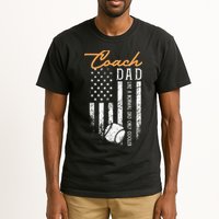 Baseball Coach Dad Like A Normal Dad Only Cooler USA Flag Tall T-Shirt