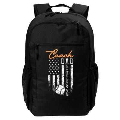 Baseball Coach Dad Like A Normal Dad Only Cooler USA Flag Backpack