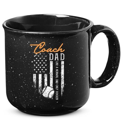 Baseball Coach Dad Like A Normal Dad Only Cooler USA Flag 15oz Campfire Ceramic Mug