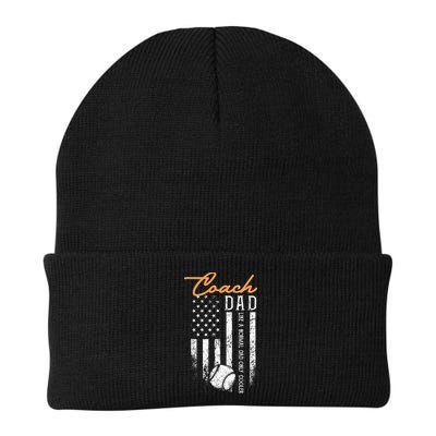 Baseball Coach Dad Like A Normal Dad Only Cooler USA Flag Beanie