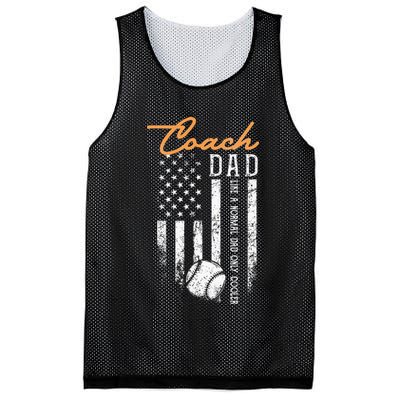 Baseball Coach Dad Like A Normal Dad Only Cooler USA Flag Mesh Reversible Basketball Jersey Tank