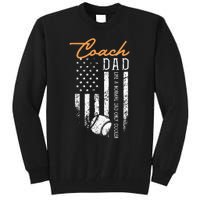 Baseball Coach Dad Like A Normal Dad Only Cooler USA Flag Tall Sweatshirt