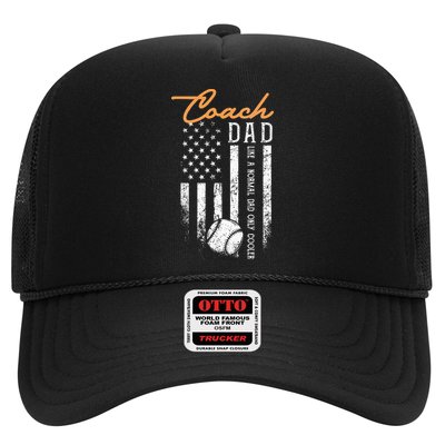 Baseball Coach Dad Like A Normal Dad Only Cooler USA Flag Hat