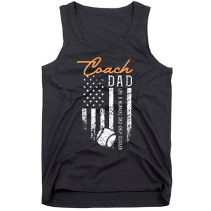 Baseball Coach Dad Like A Normal Dad Only Cooler USA Flag Tank Top