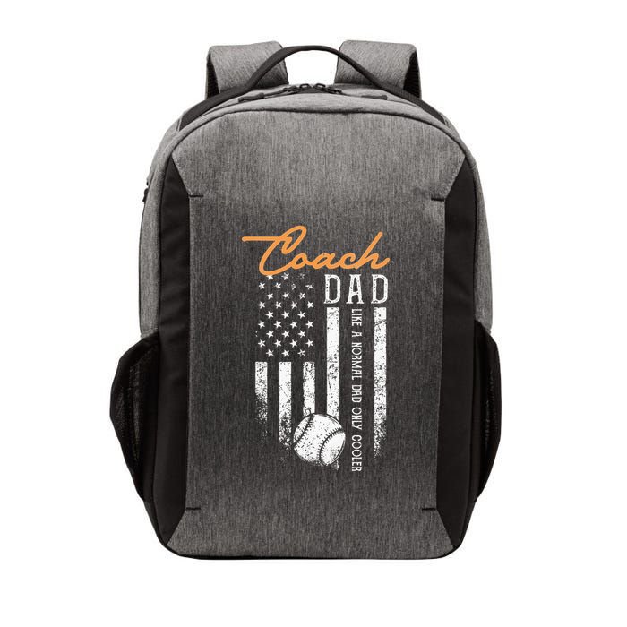 Baseball Coach Dad Like A Normal Dad Only Cooler USA Flag Vector Backpack