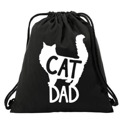 Best Cat Dad Fathers Day Kitty Daddy Papa Christmas Kat Drawstring Bag