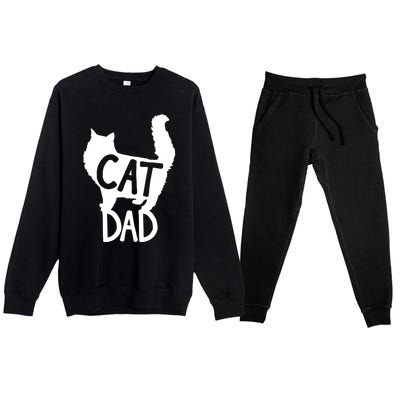 Best Cat Dad Fathers Day Kitty Daddy Papa Christmas Kat Premium Crewneck Sweatsuit Set