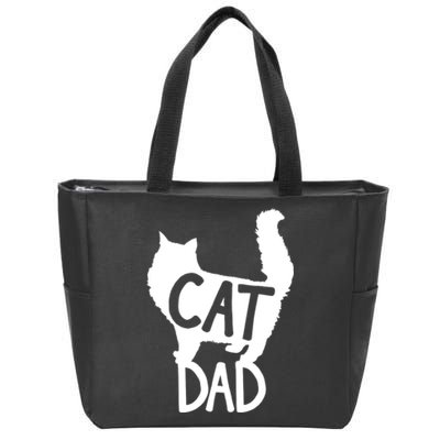 Best Cat Dad Fathers Day Kitty Daddy Papa Christmas Kat Zip Tote Bag