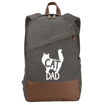 Best Cat Dad Fathers Day Kitty Daddy Papa Christmas Kat Cotton Canvas Backpack