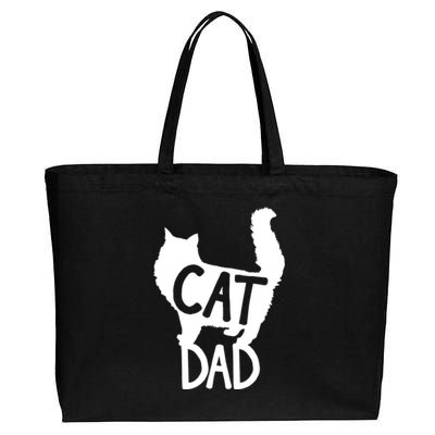 Best Cat Dad Fathers Day Kitty Daddy Papa Christmas Kat Cotton Canvas Jumbo Tote