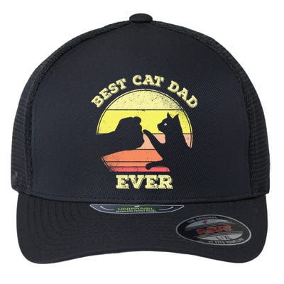 Best Cat Dad Ever Cute Cat Lover Flexfit Unipanel Trucker Cap