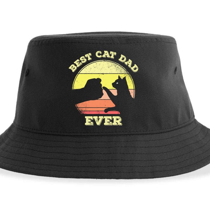 Best Cat Dad Ever Cute Cat Lover Sustainable Bucket Hat