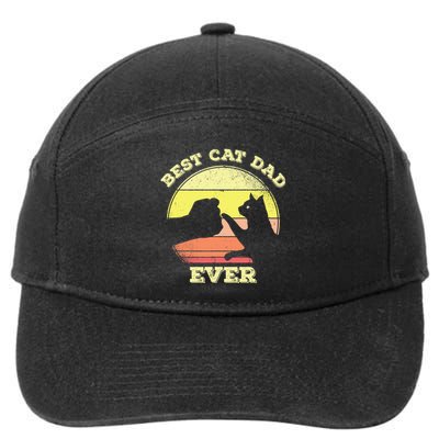 Best Cat Dad Ever Cute Cat Lover 7-Panel Snapback Hat