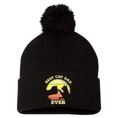 Best Cat Dad Ever Cute Cat Lover Pom Pom 12in Knit Beanie