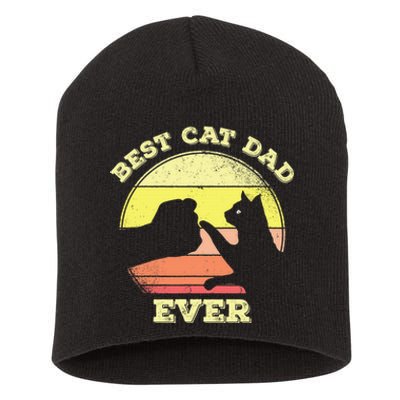 Best Cat Dad Ever Cute Cat Lover Short Acrylic Beanie