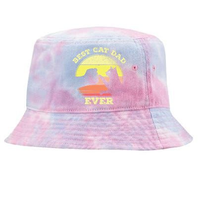 Best Cat Dad Ever Cute Cat Lover Tie-Dyed Bucket Hat