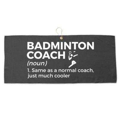 Badminton Coach Definition Funny Badminton Funny Gift Large Microfiber Waffle Golf Towel