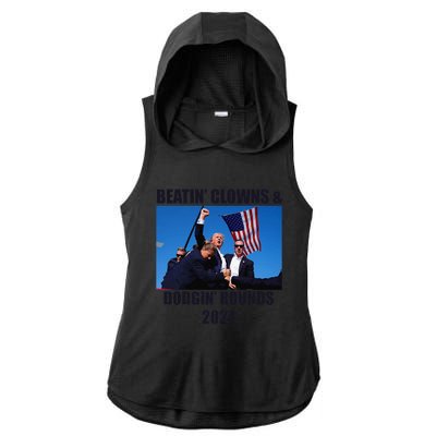 Beatin Clowns & Dodgin Rounds Donald Trump 2024 Fighting Ladies PosiCharge Tri-Blend Wicking Draft Hoodie Tank