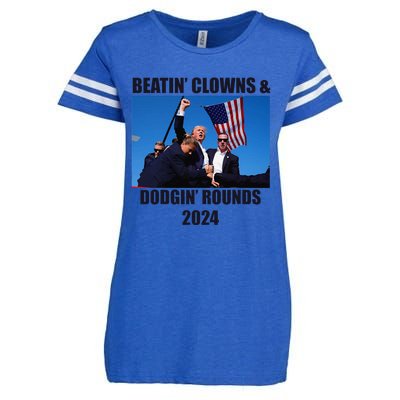 Beatin Clowns & Dodgin Rounds Donald Trump 2024 Fighting Enza Ladies Jersey Football T-Shirt