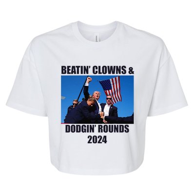 Beatin Clowns & Dodgin Rounds Donald Trump 2024 Fighting Bella+Canvas Jersey Crop Tee