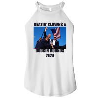 Beatin Clowns & Dodgin Rounds Donald Trump 2024 Fighting Women's Perfect Tri Rocker Tank