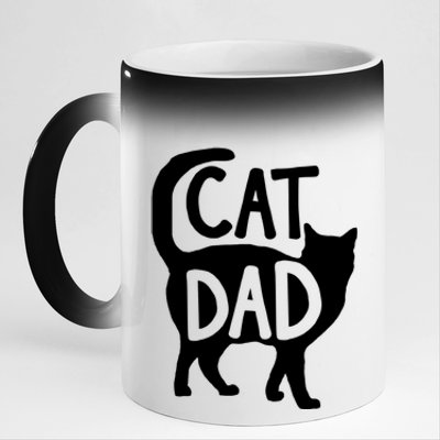 Best Cat Dad Fathers Day Kitty Daddy Papa Christmas 11oz Black Color Changing Mug