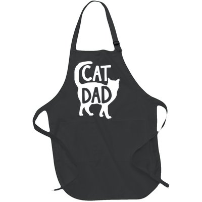 Best Cat Dad Fathers Day Kitty Daddy Papa Christmas Full-Length Apron With Pockets