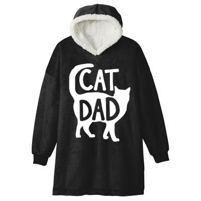 Best Cat Dad Fathers Day Kitty Daddy Papa Christmas Hooded Wearable Blanket