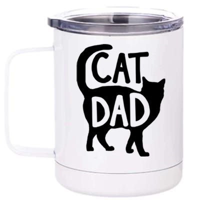 Best Cat Dad Fathers Day Kitty Daddy Papa Christmas 12 oz Stainless Steel Tumbler Cup