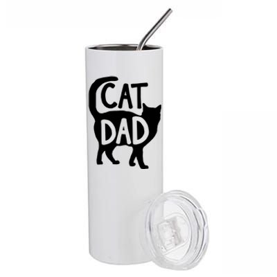 Best Cat Dad Fathers Day Kitty Daddy Papa Christmas Stainless Steel Tumbler