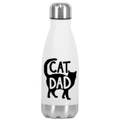 Best Cat Dad Fathers Day Kitty Daddy Papa Christmas Stainless Steel Insulated Water Bottle