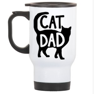 Best Cat Dad Fathers Day Kitty Daddy Papa Christmas Stainless Steel Travel Mug