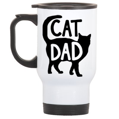 Best Cat Dad Fathers Day Kitty Daddy Papa Christmas Stainless Steel Travel Mug