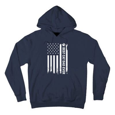 Best Cat Dad Ever US Flag For Cat Dad Fathers Day Tall Hoodie