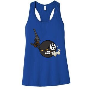 Billiard Cartoon Drawing Ball Pool Players Gift Meaningful Gift Women's Racerback Tank