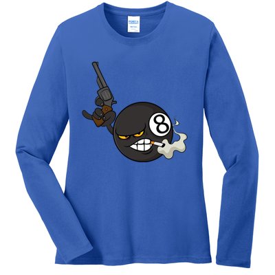 Billiard Cartoon Drawing Ball Pool Players Gift Meaningful Gift Ladies Long Sleeve Shirt