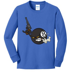 Billiard Cartoon Drawing Ball Pool Players Gift Meaningful Gift Kids Long Sleeve Shirt