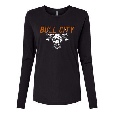 Bull City Durham Nc 919 North Carolina Bull Head Womens Cotton Relaxed Long Sleeve T-Shirt