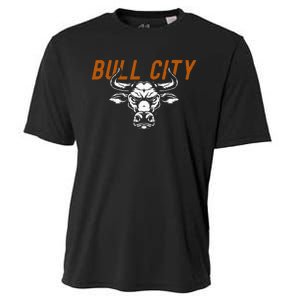 Bull City Durham Nc 919 North Carolina Bull Head Cooling Performance Crew T-Shirt