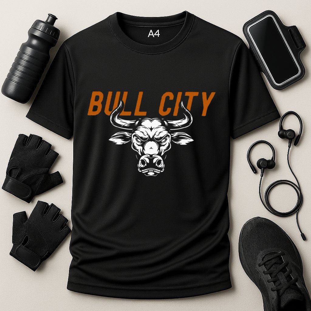 Bull City Durham Nc 919 North Carolina Bull Head Cooling Performance Crew T-Shirt