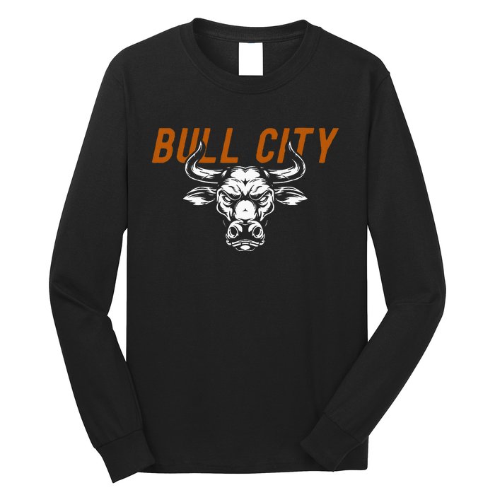 Bull City Durham Nc 919 North Carolina Bull Head Long Sleeve Shirt