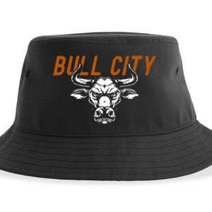 Bull City Durham Nc 919 North Carolina Bull Head Sustainable Bucket Hat