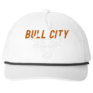 Bull City Durham Nc 919 North Carolina Bull Head Snapback Five-Panel Rope Hat