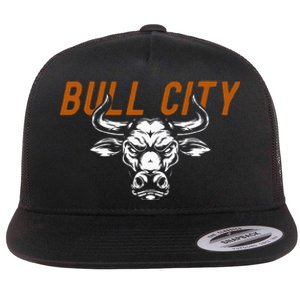 Bull City Durham Nc 919 North Carolina Bull Head Flat Bill Trucker Hat