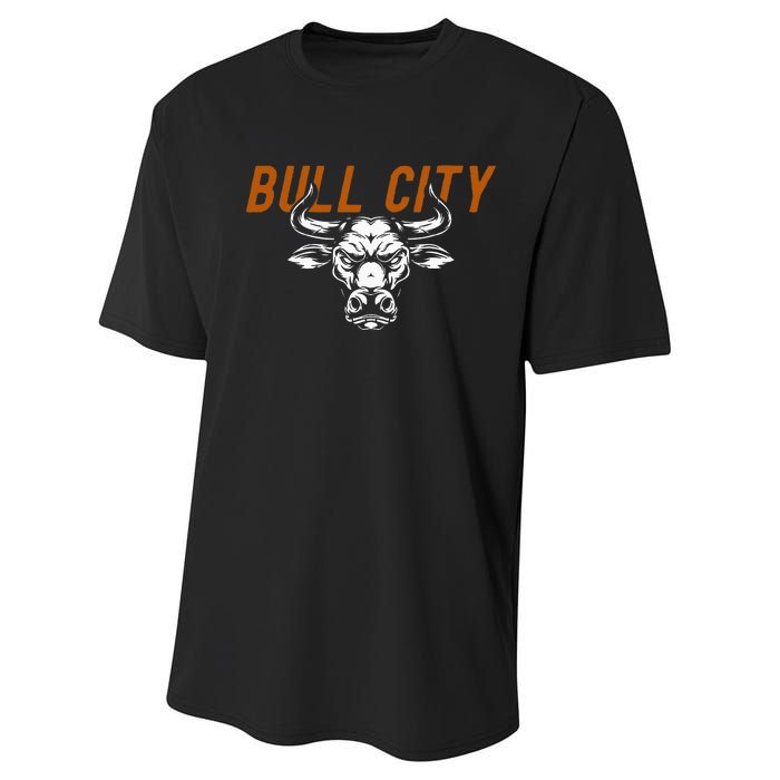 Bull City Durham Nc 919 North Carolina Bull Head Performance Sprint T-Shirt