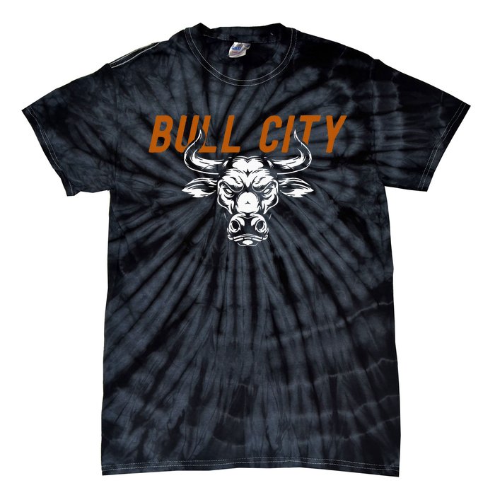 Bull City Durham Nc 919 North Carolina Bull Head Tie-Dye T-Shirt