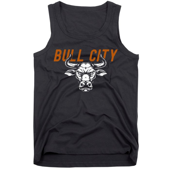 Bull City Durham Nc 919 North Carolina Bull Head Tank Top