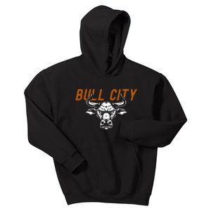 Bull City Durham Nc 919 North Carolina Bull Head Kids Hoodie